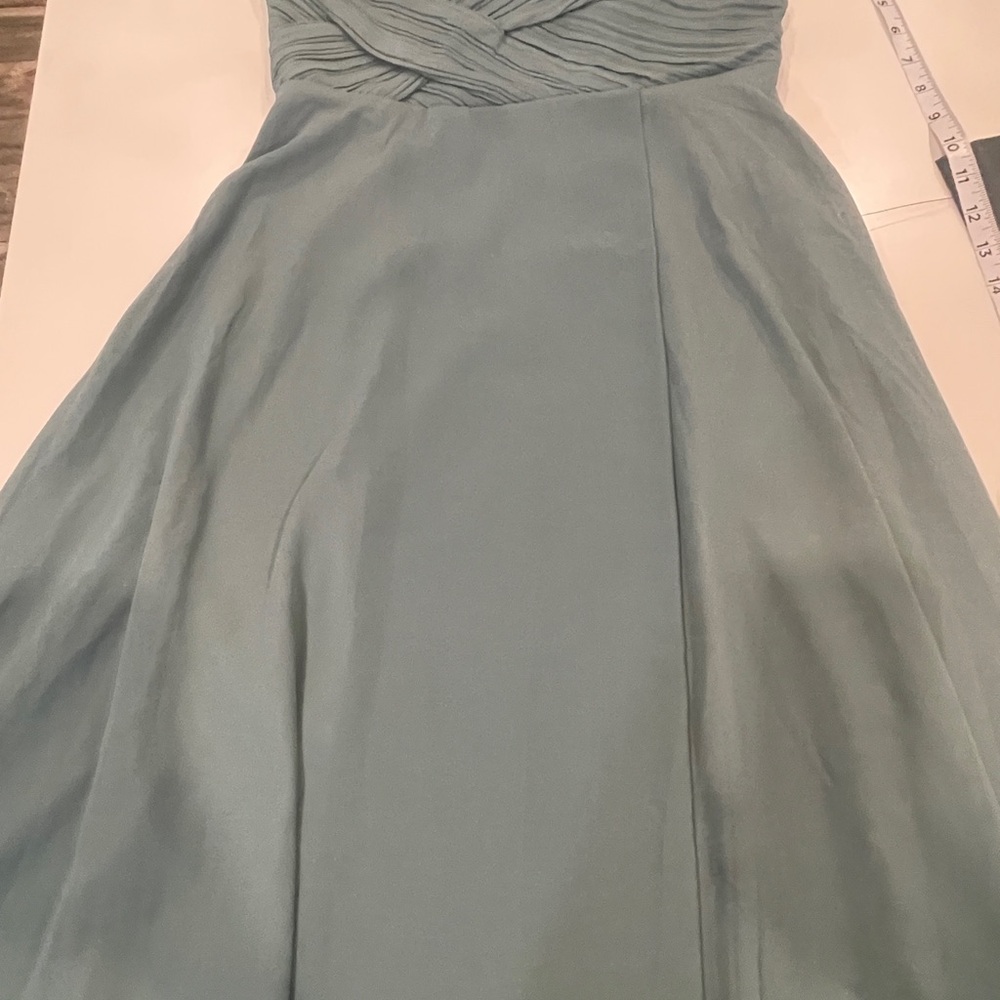 Lulu's Romantic Presence Sage Green Pleated Strapless Maxi Dress M - Picture 9 of 12